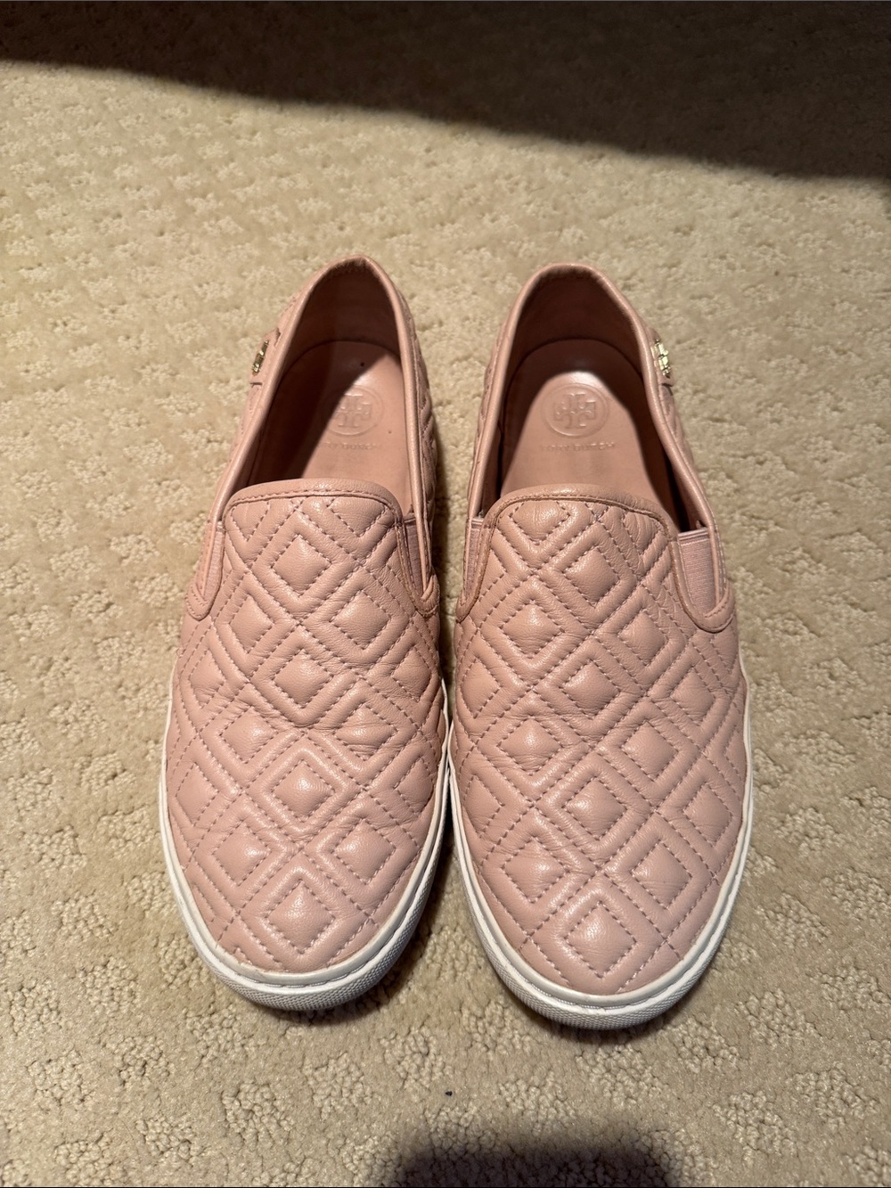 Tory Burch Quilted Slip-On Sneakers in Blush Pink